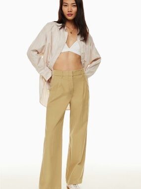 Wilfred free (Aritzia) Dion Wide-Leg Chino Pants in Khaki
